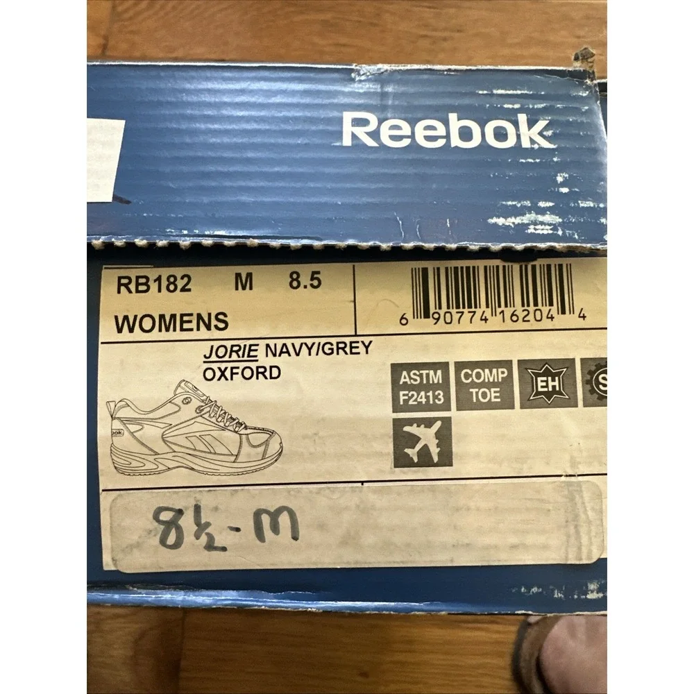 New Womens Reebok Work‎ Jorie Navy Composite Toe Oxford Shoes Sneakers Sz 8.5 M